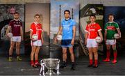 30 May 2019; In attendance at SuperValu GAA Sponsorship Launch 2019 at D-Light Studios in Dublin are, from left, Damien Comer of Galway, Valerie Mulcahy of Cork, Bernard Brogan of Dublin, Doireann O’Sullivan of Cork and Andy Moran of Mayo with the Sam Maguire Cup. SuperValu today launched their 10th year as sponsor of the GAA Football All-Ireland Senior Championship. Joined by their GAA ambassadors Bernard Brogan, Andy Moran, Damien Comer, Doireann O’Sullivan and Valerie Mulcahy – SuperValu revealed that they will contribute over €2.6 million to the GAA and GAA Clubs across the country, this year. Throughout their 10-years as GAA sponsor, SuperValu has contributed over €18 million to aid the development of our national sport. Photo by Sam Barnes/Sportsfile