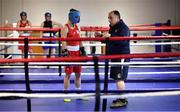 30 May 2019; Team Ireland coach Zaur Antia speaks with Kellie Harrington during their preparation for competition at the European Games in Minsk at the Sport Ireland Institute in Abbotstown, Dublin. Photo by David Fitzgerald/Sportsfile