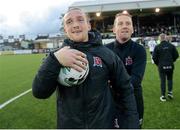 31 May 2019; John Mountney of Dundalk along with Dundalk head coach Vinny Perth celebrates with the match ball after the SSE Airtricity League Premier Division match between Dundalk and Sligo Rovers at Oriel Park in Dundalk, Louth. Photo by Oliver McVeigh/Sportsfile