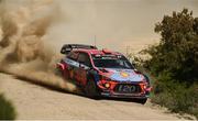 1 June 2019; Dani Sordo and Carlos Del Barrio in their Hyundai i20 Coupe WRC SS9 Vieira do Minho during Round 7 of the FIA World Rally Championship at Porto in Portugal. Photo by Philip Fitzpatrick/Sportsfile