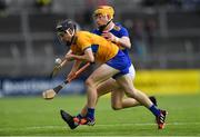 2 June 2019; Diarmuid Cahill of Clare in action against Conor O'Dwyer of Tipperary during the Electric Ireland Munster Minor Hurling Championship Round 3 match between Clare and Tipperary at Cusack Park in Ennis, Clare. Photo by Piaras Ó Mídheach/Sportsfile