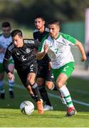 6 June 2019; Zach Elbouzedi of Ireland in action against Alan Mozo of Mexico during the 2019 Maurice Revello Toulon Tournament match between Mexico and Republic of Ireland at Parsemain in Fos-sur-Mer, France. Photo by Alexandre Dimou/Sportsfile