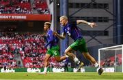 7 June 2019; James McClean, right, and Callum Robinson of Republic of Ireland warm-up prior to the UEFA EURO2020 Qualifier Group D match between Denmark and Republic of Ireland at Telia Parken in Copenhagen, Denmark. Photo by Stephen McCarthy/Sportsfile