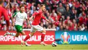 7 June 2019; Christian Eriksen of Denmark in action against Jeff Hendrick of Republic of Ireland during the UEFA EURO2020 Qualifier Group D match between Denmark and Republic of Ireland at Telia Parken in Copenhagen, Denmark. Photo by Stephen McCarthy/Sportsfile