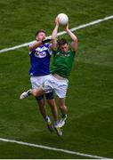 9 June 2019; Bryan McMahon of Meath and Denis Booth of Laois during the Leinster GAA Football Senior Championship Semi-Final match between Meath and Laois at Croke Park in Dublin. Photo by Stephen McCarthy/Sportsfile