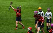 10 June 2019; Kate Keaney of St Colmcille's SNS Knocklyon, and daughter of Dublin hurler Conal Keaney, celebrates after winning the Corn Bean Uí Phuirseil Cup Final against St Pius X GNS, Terenure, during the Allianz Cumann na mBunscol Finals 2019 at Croke Park in Dublin. Photo by Piaras Ó Mídheach/Sportsfile