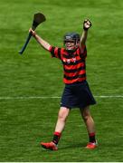 10 June 2019; Kate Keaney of St Colmcille's SNS Knocklyon, and daughter of Dublin hurler Conal Keaney, celebrates after winning the Corn Bean Uí Phuirseil Cup Final against St Pius X GNS, Terenure, during the Allianz Cumann na mBunscol Finals 2019 at Croke Park in Dublin. Photo by Piaras Ó Mídheach/Sportsfile