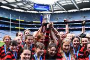 10 June 2019; St Colmcille's SNS Knocklyon players celebrate after winning the Corn Bean Uí Phuirseil Cup Final against St Pius X GNS, Terenure, during the Allianz Cumann na mBunscol Finals 2019 at Croke Park in Dublin. Photo by Piaras Ó Mídheach/Sportsfile