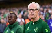 10 June 2019; Republic of Ireland manager Mick McCarthy and assistant manager Terry Connor during the UEFA EURO2020 Qualifier Group D match between Republic of Ireland and Gibraltar at Aviva Stadium, Lansdowne Road in Dublin. Photo by Stephen McCarthy/Sportsfile