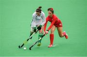 15 June 2019; Roisin Upton of Ireland in action against Nikol Babická of Czech Republic during the FIH World Hockey Series semi-finals match between Ireland and Czech Republic at Banbridge Hockey Club in Banbridge, Down. Photo by Eóin Noonan/Sportsfile