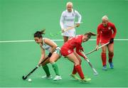 15 June 2019; Anna O'Flanagan of Ireland in action against Anna Kolarova of Czech Republic during the FIH World Hockey Series semi-finals match between Ireland and Czech Republic at Banbridge Hockey Club in Banbridge, Down. Photo by Eóin Noonan/Sportsfile