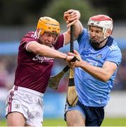 15 June 2019; David Glennon of Galway in action against Paddy Smyth of Dublin during the Leinster GAA Hurling Senior Championship Round 5 match between Dublin and Galway at Parnell Park in Dublin. Photo by Ramsey Cardy/Sportsfile