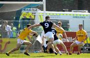 22 June 2019; Fergal Conway of Kildare shoots to score his side's first goal of the game during the GAA Football All-Ireland Senior Championship Round 2 match between Antrim and Kildare at Corrigan Park in Belfast, Antrim. Photo by Ramsey Cardy/Sportsfile