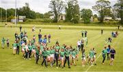 22 June 2019; Limerick players, staff and family members make their way to the trophy presentation following the Ladies Football All-Ireland U14 Silver Final 2019 match between Limerick and Tipperary at St Rynaghs in Banagher, Offaly. Photo by Ben McShane/Sportsfile