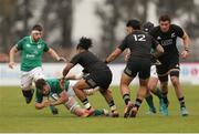 22 June 2019; Ronan Watters of Ireland is tackled during the New World Rugby U20 Championship Pool B match between Zealand and Ireland at Club Old Resian in Rosario, Argentina. Photo by Florencia Tan Jun/Sportsfile