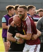 22 June 2019; Kevin Maguire of Westmeath with kitman Mike Dillon after the GAA Football All-Ireland Senior Championship Round 2 match between Westmeath and Limerick at TEG Cusack Park in Mullingar, Co. Westmeath. Photo by Diarmuid Greene/Sportsfile