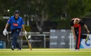 22 June 2019; JJ Garth of Munster Reds bowls during the IP20 Cricket Inter-Pros match between Leinster Lightning and Munster Reds at Pembroke Cricket Club in Dublin. Photo by Harry Murphy/Sportsfile