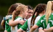 22 June 2019; Lilly Duggan of Limerick during the team-huddle at half-time of the Ladies Football All-Ireland U14 Silver Final 2019 match between Limerick and Tipperary at St Rynaghs in Banagher, Offaly. Photo by Ben McShane/Sportsfile