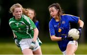 22 June 2019; Helen Cleere of Tipperary and Lucy O'Brien of Limerick during the Ladies Football All-Ireland U14 Silver Final 2019 match between Limerick and Tipperary at St Rynaghs in Banagher, Offaly. Photo by Ben McShane/Sportsfile