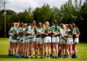 22 June 2019; The Limerick team huddle at half-time of the Ladies Football All-Ireland U14 Silver Final 2019 match between Limerick and Tipperary at St Rynaghs in Banagher, Offaly. Photo by Ben McShane/Sportsfile