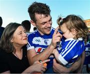 29 June 2019; John O'Loughlin of Laois with his goddaughter Lily Fitzgerald, age 1, and his mother Mary following the GAA Football All-Ireland Senior Championship Round 3 match between Laois and Offaly at O'Moore Park in Portlaoise, Laois. Photo by Eóin Noonan/Sportsfile