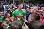 29 June 2019; Cillian O'Connor of Mayo is congratulated by fans after the GAA Football All-Ireland Senior Championship Round 3 match between Mayo and Armagh at Elverys MacHale Park in Castlebar, Mayo. Photo by Brendan Moran/Sportsfile