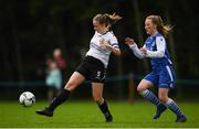 30 June 2019; Rita Redmond of Wexford in action against Abbey Hewitt of NECL during the bowl final at the Fota Island FAI Gaynor Tournament U15 Finals at UL Sports in the University of Limerick. Photo by Eóin Noonan/Sportsfile