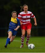 30 June 2019; Meabh Russell of South Tipperary in action against Heidi O'Sullivan of Cork during the Gaynor cup final at the Fota Island FAI Gaynor Tournament U15 Finals at UL Sports in the University of Limerick. Photo by Eóin Noonan/Sportsfile