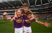 30 June 2019; Diarmuid O'Keeffe, left, Joe O'Connor, centre, and Conor McDonald of Wexford following the Leinster GAA Hurling Senior Championship Final match between Kilkenny and Wexford at Croke Park in Dublin. Photo by Ramsey Cardy/Sportsfile