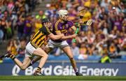 30 June 2019; Rory O'Connor of Wexford is fouled by Padraig Walsh of Kilkenny leading to a Wexford penalty during the Leinster GAA Hurling Senior Championship Final match between Kilkenny and Wexford at Croke Park in Dublin. Photo by Ramsey Cardy/Sportsfile