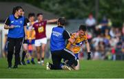 29 June 2019; Sean Collins of Clare receives medical attention during the GAA Football All-Ireland Senior Championship Round 3 match between Westmeath and Clare at TEG Cusack Park in Mullingar, Westmeath. Photo by Sam Barnes/Sportsfile