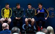 2 July 2019; Jason Foley of Kerry, Hugh McFadden of Donegal, David Byrne of Dublin and Enda Smith of Roscommon during the GAA Football All Ireland Senior Championship Series National Launch at Scotstown GAA Club, St Mary's Park, Scotstown, Co. Monaghan. Photo by Ray McManus/Sportsfile
