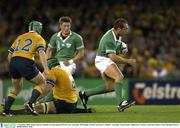 1 November 2003; Keith Gleeson, Ireland, in action against David Lyons, Australia. 2003 Rugby World Cup, Pool A, Ireland v Australia, Telstra Dome, Melbourne, Victoria, Australia. Picture credit; Brendan Moran / SPORTSFILE *EDI*