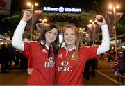 15 June 2013; British & Irish Lions supporters and sisters Claire, left, and Laura Prendiville, from Abbeyfeale, Co. Limerick. British & Irish Lions Tour 2013, NSW Waratahs v British & Irish Lions, Allianz Stadium, Sydney, NSW, Australia. Picture credit: Stephen McCarthy / SPORTSFILE