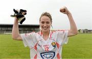 16 June 2013; Cork's Orla Finn celebrates after the game. Aisling McGing Ladies U21 Football Final, Cork v Galway, Askeaton, Co. Limerick. Picture credit: Brendan Moran / SPORTSFILE