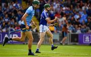 7 July 2019; Aaron Dunphy of Laois celebrates after scoring their side’s first goal during the GAA Hurling All-Ireland Senior Championship preliminary round quarter-final match between Laois and Dublin at O’Moore Park in Portlaoise, Laois. Photo by Sam Barnes/Sportsfile