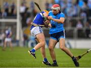 7 July 2019; Paddy Smyth of Dublin in action against Mark Kavanagh of Laois during the GAA Hurling All-Ireland Senior Championship preliminary round quarter-final match between Laois and Dublin at O’Moore Park in Portlaoise, Laois. Photo by Sam Barnes/Sportsfile