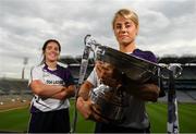 9 July 2019; #FollowOurJourney: The journey to Croke Park for the participating contenders in the 2019 TG4 Ladies Football Championships begins on Saturday, 13 July. Senior Champions Dublin will feature on a LIVE TG4 double-bill when they take on Munster runners-up Waterford, while Connacht Champions Galway are up against Kerry. 17 Championship games will be broadcast exclusively on TG4 throughout the summer, with the Senior and Intermediate championships to be played once again on a round-robin basis. You can follow the journey of all 32 teams involved in the Senior, Intermediate and Junior Championships, as they aim to make it Croke Park for TG4 All-Ireland Finals Sunday on 15 September. A number of top inter-county stars travelled to the spectacular Ballynahinch Castle Hotel in county Galway to mark the beginning of the TG4 All-Ireland series. Pictured are Samantha Lambert of Tipperary and Shauna Ennis of Meath with the Mary Quinn Memorial Cup at the launch at Croke Park in Dublin. #ProperFan. Photo by Eóin Noonan/Sportsfile
