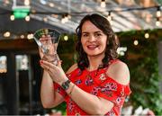 10 July 2019; Geraldine McLaughlin of Donegal is pictured with The Croke Park / LGFA Player of the Month award for June at The Croke Park in Jones Road, Dublin. Geraldine was outstanding for Donegal in their march to a third successive TG4 Ulster Senior Championship title. En route to the provincial crown, the Termon player scored 2-4 against Tyrone, 0-14 in the semi-final victory over Cavan, and 2-4 in the Final win against Armagh. Photo by Ray McManus/Sportsfile