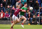 10 July 2019; Paddy Goldrick of Mayo in action against Jack Kirrane of Galway during the EirGrid Connacht GAA Football U20 Championship final match between Galway and Mayo at Tuam, Co. Galway. Photo by Sam Barnes/Sportsfile