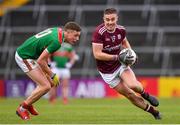 6 July 2019; Eamonn Brannigan of Galway in action against Fionn McDonagh of Mayo during the GAA Football All-Ireland Senior Championship Round 4 match between Galway and Mayo at the LIT Gaelic Grounds in Limerick. Photo by Brendan Moran/Sportsfile