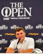 15 July 2019; James Sugrue of Ireland during a press conference ahead of the 148th Open Championship at Royal Portrush in Portrush, Co. Antrim. Photo by Ramsey Cardy/Sportsfile