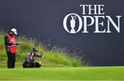 18 July 2019; Webb Simpson of USA lines up a putt on the 18th green during Day One of the 148th Open Championship at Royal Portrush in Portrush, Co Antrim. Photo by Brendan Moran/Sportsfile