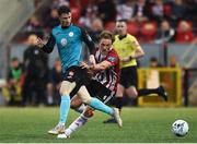 19 July 2019; Johnny Dunleavy of Sligo Rovers in action against Greg Sloggett of Derry City during the SSE Airtricity League Premier Division match between Derry City and Sligo Rovers at Ryan McBride Brandywell Stadium in Derry. Photo by Oliver McVeigh/Sportsfile