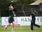 28 May 2019; Kim Garth of Ireland warms-up prior to the Women’s Cricket International between Ireland and West Indies at Pembroke Cricket Club in Dublin. Photo by Harry Murphy/Sportsfile