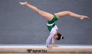 22 July 2019; Caoimhe Donohoe of Ireland on the beam during podium practice at the National Gymnastics Arena during Day One of the 2019 Summer European Youth Olympic Festival in Baku, Azerbaijan. Photo by Eóin Noonan/Sportsfile