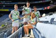 23 July 2019; The 2019 M. Donnelly GAA All-Ireland Poc Fada Finals was officially launched by Uachtarán Chumann Lúthchleas Gael, John Horan in Croke Park today. The All-Ireland Poc Fada finals in Hurling and Camogie will take place on the Cooley Mountains on Saturday August 3rd. The competition was first held in 1960 and following a short hiatus from 1970-1980, it returned in 1981 and has been ever-present on the national calendar since. In attendance at the 2019 M Donnelly Poc Fada All Ireland Final Launch at Croke Park in Dublin are, from left, Leinster winner Cathal Kelly, Current Champion Cillian Kelly, 2017 and 2018 Champion Susan Earner and  Louth representative Darren Geoghegan. Photo by Brendan Moran/Sportsfile