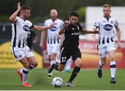 24 July 2019; Abdullah Zoubir of Qarabag FK in action against Andy Boyle of Dundalk during the UEFA Champions League Second Qualifying Round 1st Leg match between Dundalk and Qarabag FK at Oriel Park in Dundalk, Louth. Photo by Ben McShane/Sportsfile