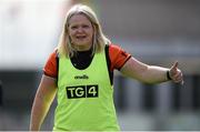 27 July 2019; Armagh manager Fionnuala McAtamney celebrates following the TG4 All-Ireland Ladies Football Senior Championship Group 1 Round 3 match between Armagh and Cork at Bord Na Mona O'Connor Park in Tullamore, Offaly. Photo by Ben McShane/Sportsfile