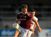 27 July 2019; Warren Seoige of Galway in action against Oisin O’Rouke of Kildare during the Electric Ireland GAA Football All-Ireland Minor Championship Quarter-Final match between Kildare and Galway at Glennon Brothers Pearse Park in Longford. Photo by Seb Daly/Sportsfile